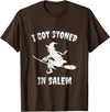 Salem Witches And Brooms Club I Got Stoned In Salem Halloween Witches Broomstick T-Shirt - Brown