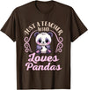 Cute Teacher Panda Bear Animal Lover Gifts Just a Teacher Who Loves Pandas Panda Lover Back to School T-Shirt - Brown