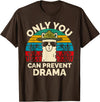 Only You Can Prevent Drama Llama Funny Meme Joke Only You Can Prevent Drama Llama Camping Camp Lover Camper T-Shirt - Brown