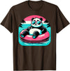 Nerrrdy Pool Party Panda Pink Float Men Women Kids Funny Pool Panda T-Shirt - Brown
