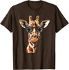 Ägiraffe. Giraffe Sunglasses T-Shirt - Brown