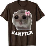 Hampter Sad Hamster Meme Hamster Lover Oddly Specific Memes T-Shirt - Brown