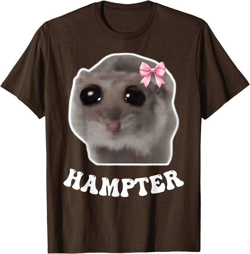 Hampter Sad Hamster Meme Hamster Lover Oddly Specific Memes T-Shirt - Brown