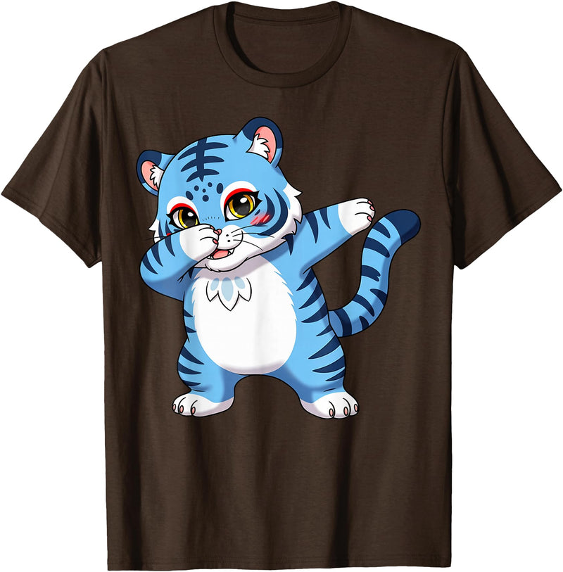 generic Funny Cartoon Korean Tiger for Youth Toddler Kids Boys Girls T-Shirt - Brown