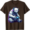 Funny Graphic Gamers tee Polar Bear Funny Video Games Polar Bear T-Shirt - Brown