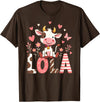 Farm Cow Birthday Party Halloween Grandma Lola Cow Moo Birthday Girl T-Shirt - Brown