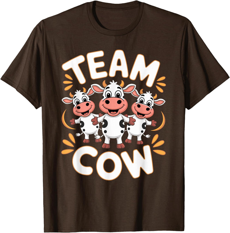 Cow Design for Cow Lovers Team Cow Stuff | Cow Costume | Farm Product Products for Cow T-Shirt - Brown