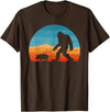 Bigfoot Walking Animal Lover Gifts Bigfoot Walking Pig Sasquatch Pig Lover T-Shirt - Brown