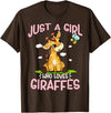 Funny Giraffe Gifts & Designs Just A Girl Who Loves Giraffes Cute Baby Giraffe T-Shirt - Brown