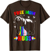 Amb Proud Mom Mommy Mama LGBTQ Mothers Day Women Free Mom Hugs Mama Bear LGBTQ Pride Rainbow Flag Mothers Day T-Shirt - Brown