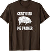 Pig Gifts for Men Women Boys Girls Toddlers by RJ - Unisex Adults Black Cotton 65% Polyester 35% Modern Animal Print Crew Neck Short Sleeve T-Shirt - Small - Office, Work - Casual - 1 Count - Brown