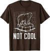Climate Change Designs Polar Bear Against Climate Change Global Warming Design T-Shirt - Brown