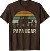 Bear Cubs Family Matching Gifts & Shirts Clothing Funny Papa Bear Shirts, Cub 5 Kids Fathers Day Grandpa T-Shirt - Brown