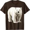 Polar bear for Men Women Design Polar Bear T-Shirt - Brown
