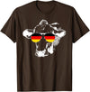 Oktoberfest German Flag Cow Sunglasses Germany Funny Cute T-Shirt - Brown