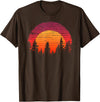 The Wilderness Reflection merch Retro Wilderness Bear Trees Reflection Outdoor Forest T-Shirt - Brown