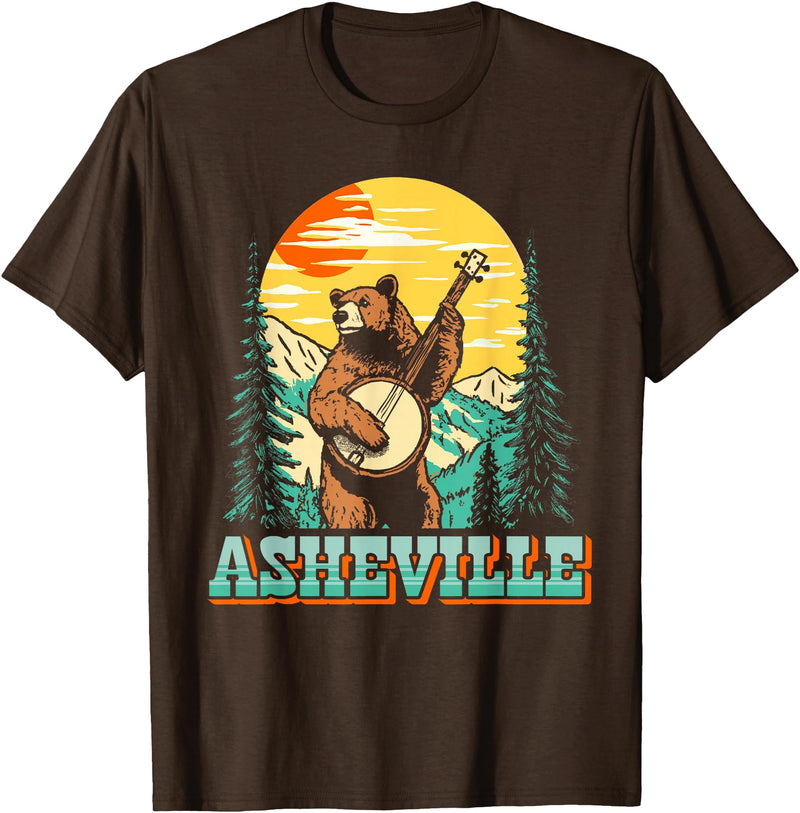 The Thrift Garage Asheville North Carolina Banjo Bear Vintage Nature T-Shirt - Brown