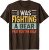 Broken Arms Legs Injury Get Well Soon Recovery Funny Accident Humor Get Well Soon - I Was Fighting A Bear T-Shirt - Brown