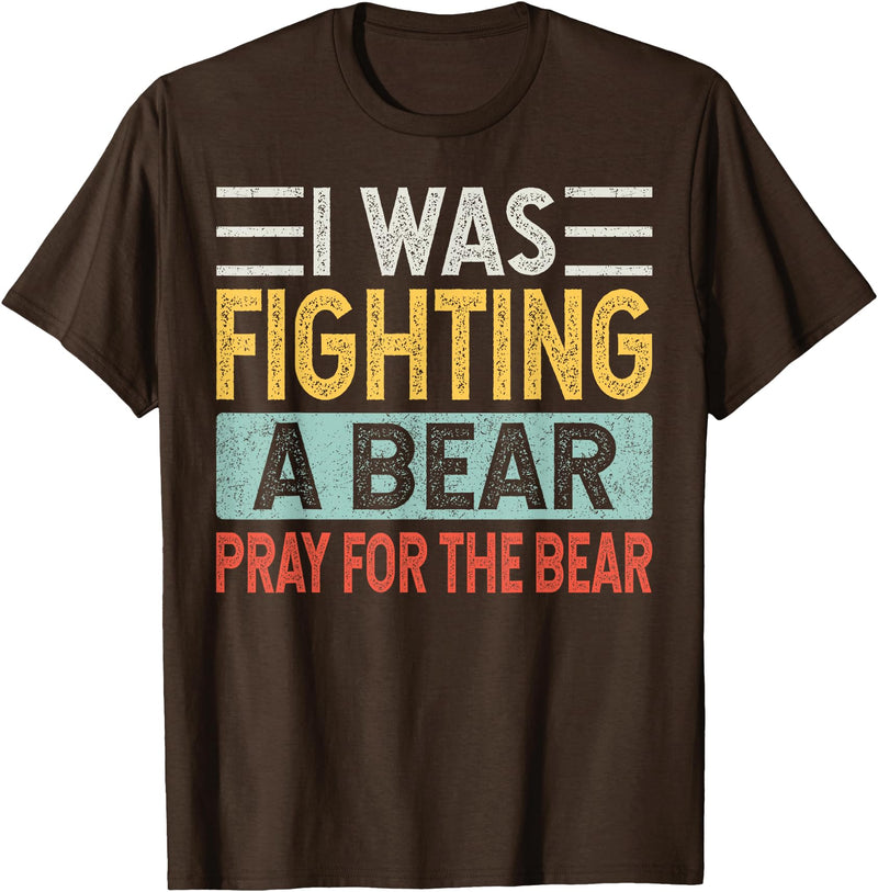 Broken Arms Legs Injury Get Well Soon Recovery Funny Accident Humor Get Well Soon - I Was Fighting A Bear T-Shirt - Brown
