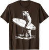 Bear Surf Creations BY TEERA Surfing Bear Cool Beach Adventure Design T-Shirt - Brown