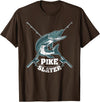 Fishing IM Co Pike Slayer Fishing Fisherman Northern Pike T-Shirt - Brown