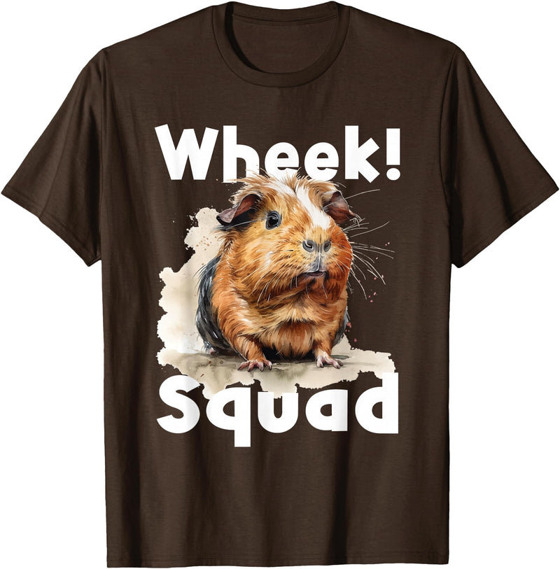 Funny Guinea Pig Shirts Wheek Squad - Guinea Pig Owner Pet Animal Lover Veterinarian T-Shirt - Brown