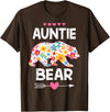 Auntie Bear Cute Floral Mother's Day Family Matching Party T-Shirt - Brown