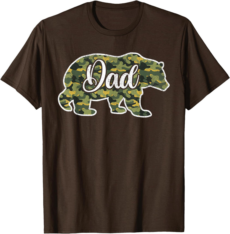 Bear Hunting Gifts For Hunters Men’s Bear Hunter Dad Camouflage Shirts, Father Hunting Camo T-Shirt - Brown