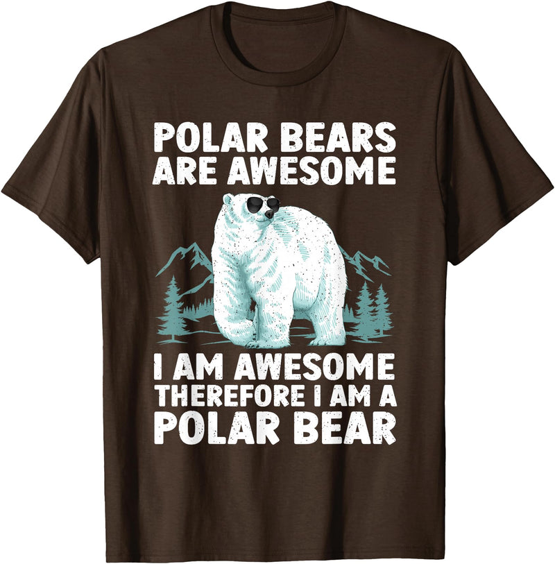 Polar Bear Gift Polar Bear Accessories & Stuff Polar Bear Art For Men Women Kids Arctic Polar Bear Lover T-Shirt - Brown