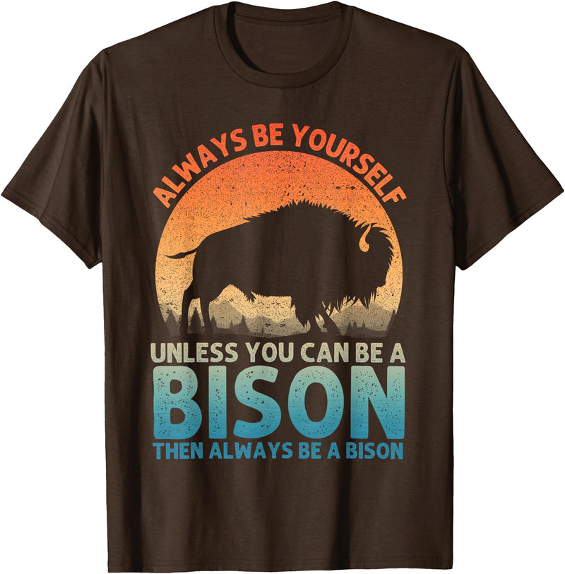 Bison Gift Bison Lover Accessories & Buffalo Stuff Cool Bison Design For Men Women Buffalo Animal Lovers Bison T-Shirt -