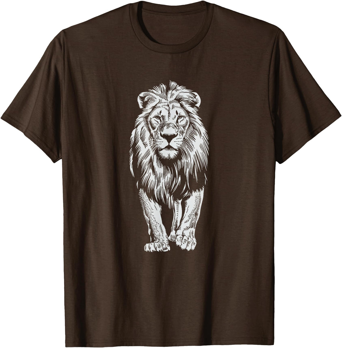 Laroli Aesthetic Art White Paint Art Lion Lions T-Shirt - Brown