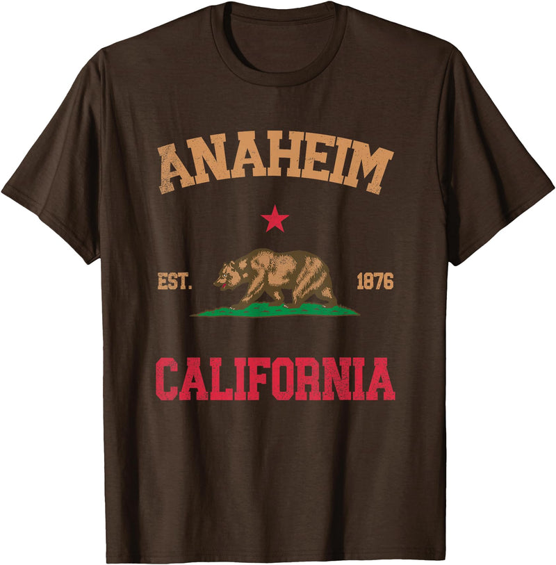 Anaheim California CA Designs Anaheim California T-Shirt - Brown