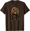 Bear Tees Grizzly Bear Vintage Graphic T-Shirt T-Shirt - Brown