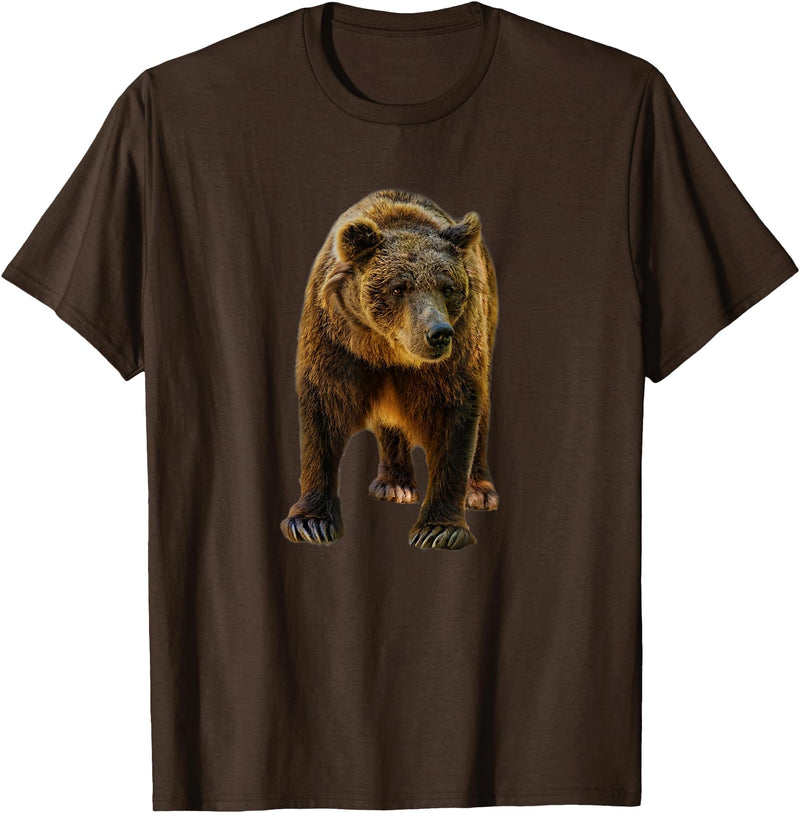 Bear Tees Grizzly Bear Vintage Graphic T-Shirt T-Shirt - Brown