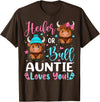 Reveal Party Highland Cow Bull or Heifer Auntie Loves You Highland Cow Lover T-Shirt - Brown