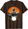 Drum Instrument Drummer Apparel Musical Animal Bear Playing Drums For Drum Lover And Musical Drummer Lover T-Shirt - Brown