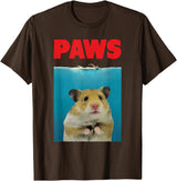 Paws Hamster Funny T-Shirt Parody | Hammy Lover Gifts T-Shirt - Brown
