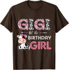 Cow Birthday Cow Lover Gifts For Family Men Woman Gigi of The Birthday Girl Farm Cow Grandma Matching Family T-Shirt - Brown