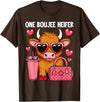 Cow Lover Gift Co. Womens Highland Cow One Boujee Heifer Fashion Pink Cow T-Shirt - Brown