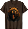 Forest Animal Art Bear Portrait Art Work Wildlife Animal Lovers Forest Motif T-Shirt - Brown