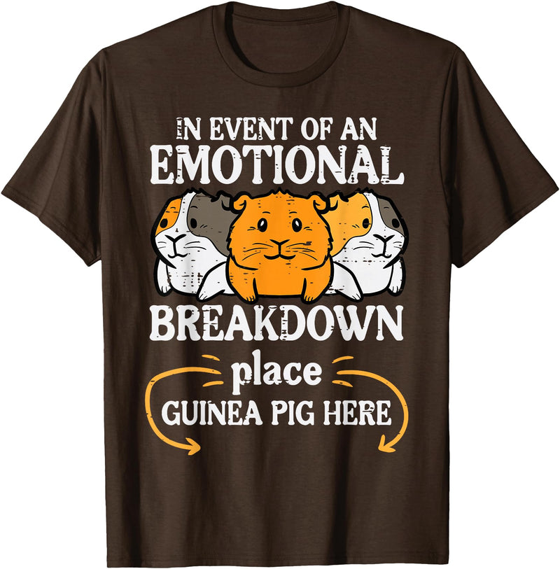 Guinea Pig Shirts For Men Women Kids Gift Emotional Breakdown Place Guinea Pig Cavy Pet Women Men Kids T-Shirt - Brown