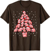 Pig Christmas Tree Funny Xmas Gifts Apparel Pig Christmas Tree Funny Pig Lover Gift Idea for Xmas Tree T-Shirt - Brown