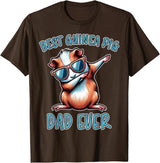 Funny Guinea Pig Daddy Cute Guinea Pig Designs Guinea Pig Dad Funny Guinea Pig T-Shirt - Brown