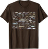 100 Types Of Fish Species Tee 100 Types of Freshwater Fish Species Fishing T-Shirt - Brown
