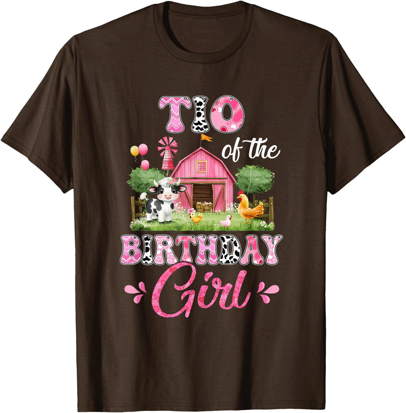 Cow First Birthday Girl Family Tio Of The Birthday Girl 1st Birthday Cow Farm Family T-Shirt - Brown