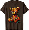 Colorful Teddy Art Cool Teddy Tattered Teddy Bear tshirt Cute Teddy Bear T-Shirt - Brown