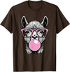 Llama Lovers Funny Animal Tee for Men Women & Kids Cute Llama Shirt for Women Funny Llama Lovers T-Shirt - Brown