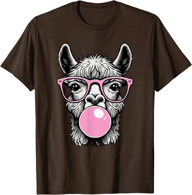 Llama Lovers Funny Animal Tee for Men Women & Kids Cute Llama Shirt for Women Funny Llama Lovers T-Shirt - Brown