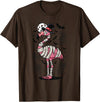 Flamingo Halloween Costume Mummy Spooky Flamingo Mummy T-Shirt - Brown