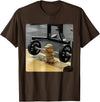 Hamster Deadlift Training Funny Cute Rat Weightlifting Meme T-Shirt - Brown